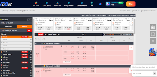 Chọn kèo cược để tham gia thẻ thao Fabet